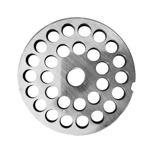 Disco molino carnicería 12x8 mm cedazo. Para preparar los embutidos más comunes. Esta medida es ideal para preparar chorizo de puerco en el menor tiempo.