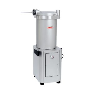 Embutidora de carne Mainca 50.Totalmente en acero inoxidable 18/10 excepto tapa en aluminio anodizado y pistón en polietileno.