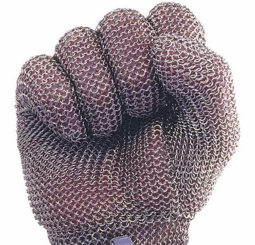 Guantes de protección con Manguito de Malla Inox para sector cárnico 